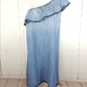 Cloth and stone one shoulder denim dress
